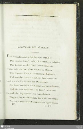 Dreissigster Gesang