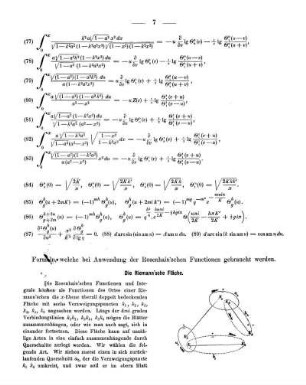 Einige Formeln aus der Theorie der ...-Functionen.