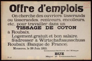 "Offre d'emplois" (Nr. 117)