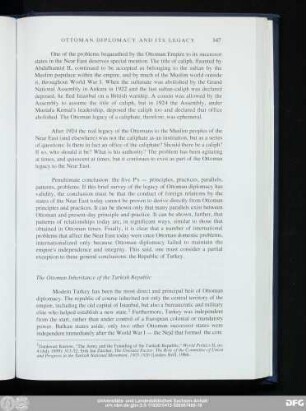 The Ottoman Inheritance of the Turkish Republic