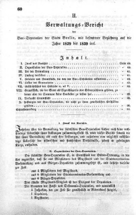 H. Verwaltungs-Bericht der Bau-Deputation der Stadt Berlin