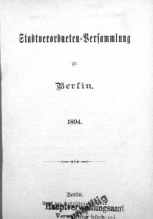 1894: Stadtverordnetenversammlung der Stadt Berlin