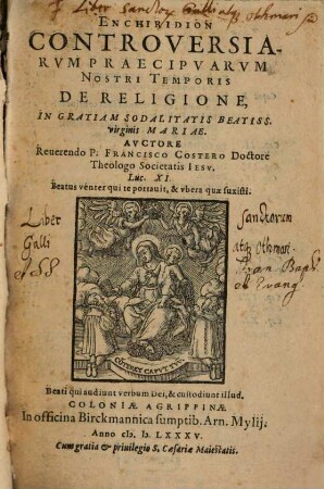 Enchiridion controversiarum praecipuarum nostri temporis de religione