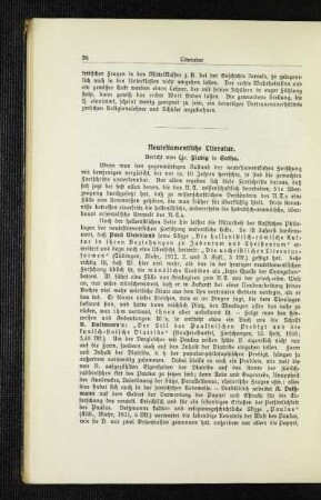 Neutestamentliche Literatur : Bericht