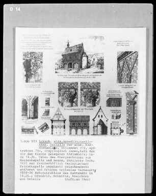 Aufriss, Querschnitt und Details der Torhalle der ehemaligen Klosterkirche