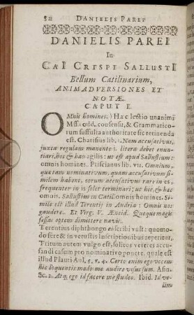 Danielis Parei In Caii Crispi Sallustii Bellum Catilinarium, Animadversiones Et Notæ.