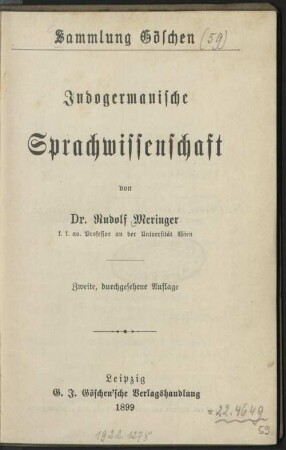 Indogermanische Sprachwissenschaft