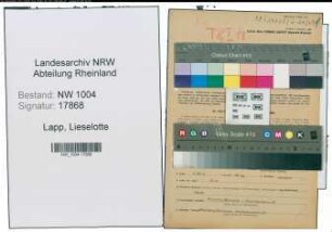 Entnazifizierung Lieselotte Lapp , geb. 06.11.1921 (Sekretaerin)