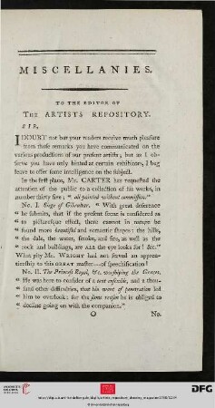 Miscellanies