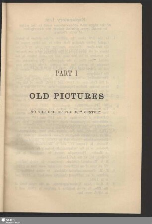 Part I Old Pictures To The End Of The 18th Century