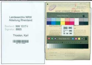Entnazifizierung Karl Thoelen , geb. 28.05.1901 (Metallsaegenfabrikant)