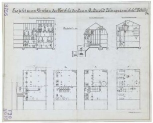 Technische Zeichnung : Projekt zum Umbau der Mühle des Herrn Alfred Herold, Klingermühle bei Mühlhausen / Thüringen