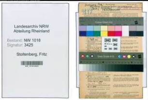 Entnazifizierung Fritz Stoltenberg , geb. 16.03.1890 (Kaufmann)