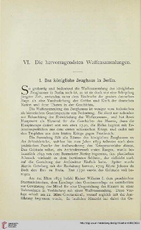 VI. Die hervorragendsten Waffensammlungen