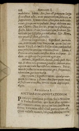 Appendix I. Auctuarium Annotationum