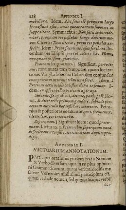 Appendix I. Auctuarium Annotationum
