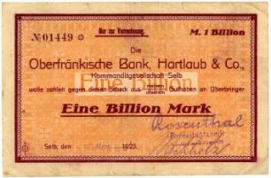 Geldschein / Notgeld, 1 Billion Mark, 10.11.1923