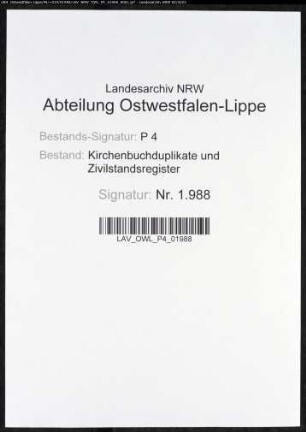 Zivilstandsregister der Stadt Lippstadt (H 1813). (Gemeinde: Lippstadt, Kreis Lippstadt)