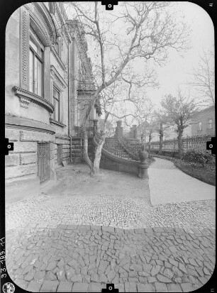 Löbau, Hartmannstraße 5. Villa Sanssouci (1889; B. F. Berthold). Teilansicht von Nordwest