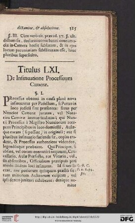 (Titulus LXI - LXIV)