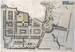 Hansjakob, Gottfried; München, Dachauer Str. / Schwere-Reiter-Str.; Baugebiet Dachauer Str. - Am Olympiaberg - Freiflächengestaltung (Grundriss)
