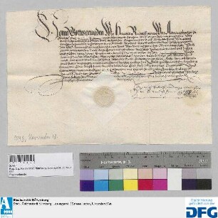 Heinrich Rudolff von Wetze, Administrator zu Waldsassen, stellt der Stadt Nürnberg Quittung aus über 400 fl. ihm verschriebene Stadtsteuer.