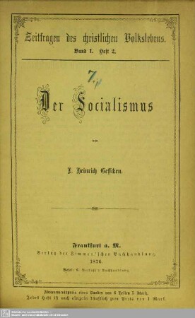 Der Socialismus