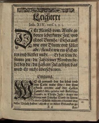 [Eine Christliche Leichpredigt.]