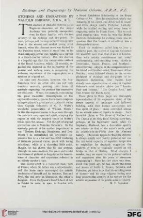 75: Etchings and engravings by Malcolm Osborne, A.R.A., R.E.