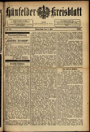 Ausgabe vom Donnerstag, den 01. Juli 1897.