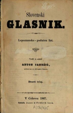Slovenski glasnik : lepoznansko-podučen list. 10. 1867