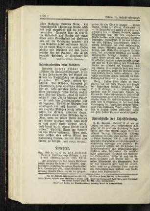 Sprechstelle der Schriftleitung