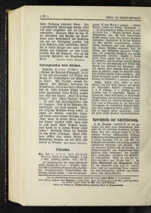 Sprechstelle der Schriftleitung