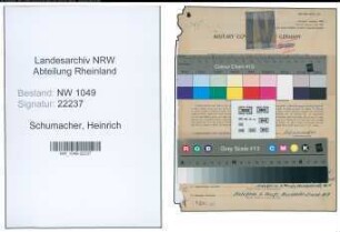 Entnazifizierung Heinrich Schumacher , geb. 08.10.1888 (Bahnbetriebswart)