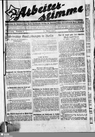 Titelseite einer Zeitung