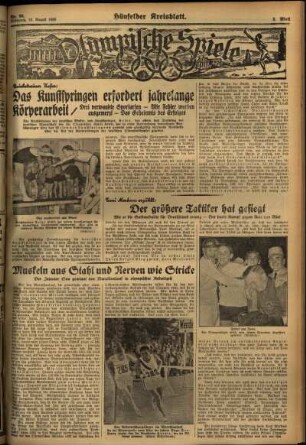 Dritte Ausgabe vom Mittwoch, den 12. August 1936.