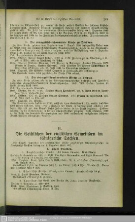 H. Die Geistlichen und Kirchendiener der englischen Gemeinden im Königreiche Sachsen