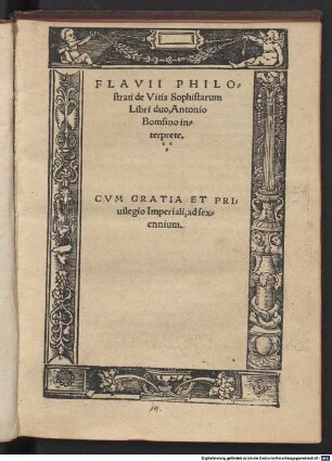 Flavii Philostrati de Vitis Sophistarum Libri duo