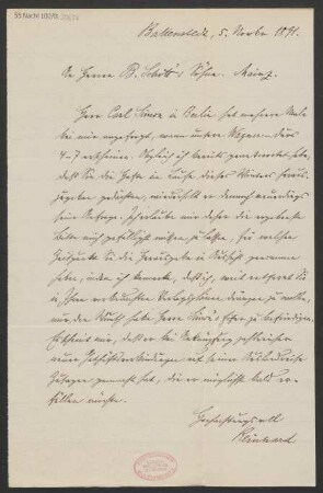 Brief an B. Schott's Söhne : 05.11.1891
