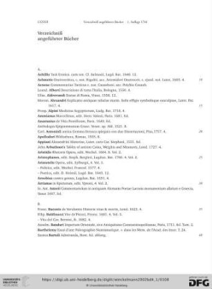 Verzeichniß angeführter Bücher