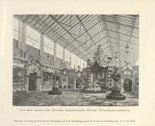 Aus dem Innern der Grossen Industriehalle. Königl. Porzellanmanufaktur