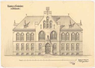 Kranken- und Siechenhaus, Brüssow Vorentwurf: Straßenansicht 1:50 (Variante)
