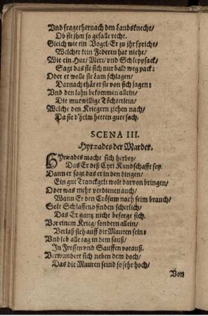 Scena III. Hyraeades der Marder.