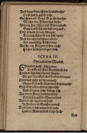 Scena III. Hyraeades der Marder.