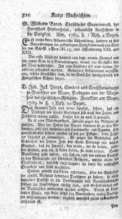 Predigten von der Wahrheit der christlichen Religion.