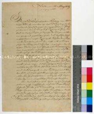 Befehl von Friedrich August Herzog von Sachsen an Oberst Heinrich von Hausen betreffend das Lager des 1. Linien-Infanterie-Regiments Prinz Albert
