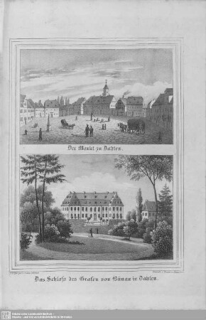 Der Markt zu Dahlen, Das Schloß des Grafen von Bünau in Dahlen : zu Lieferung 16