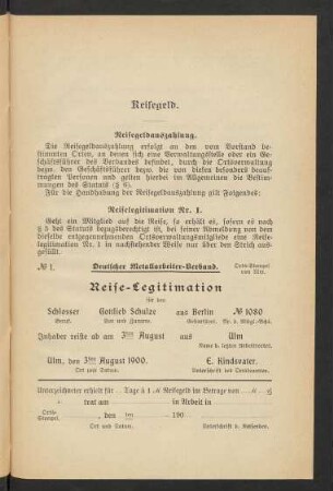 Reisegeld.