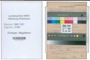 Entnazifizierung Magdalena Ensinger , geb. 17.02.1895 ()
