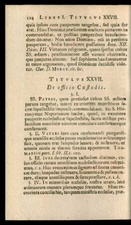 Titulus XXVII. De officio Custodis.